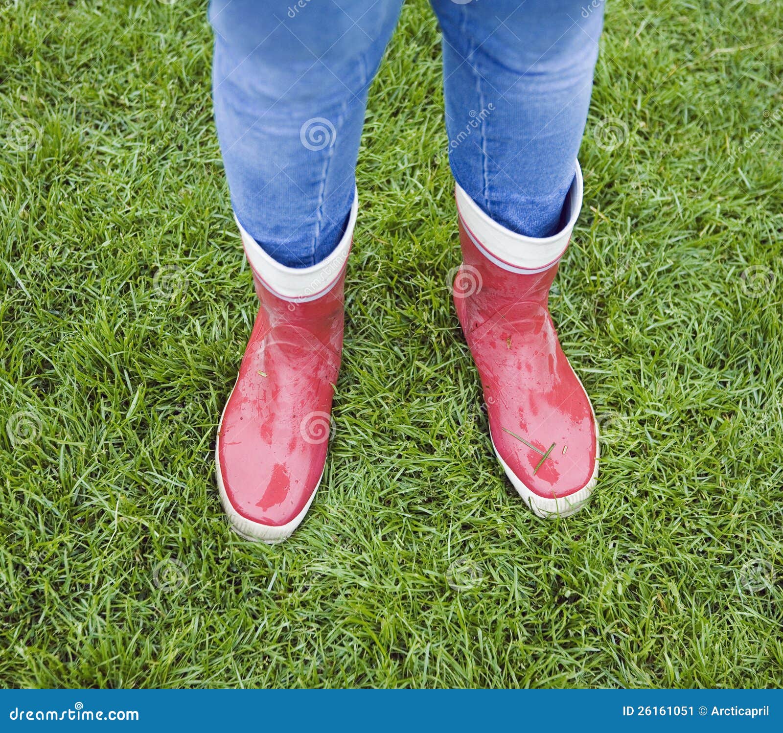 Teenage Girl Wearing Red Rubber Boots Stock Image - Image of rubber ...