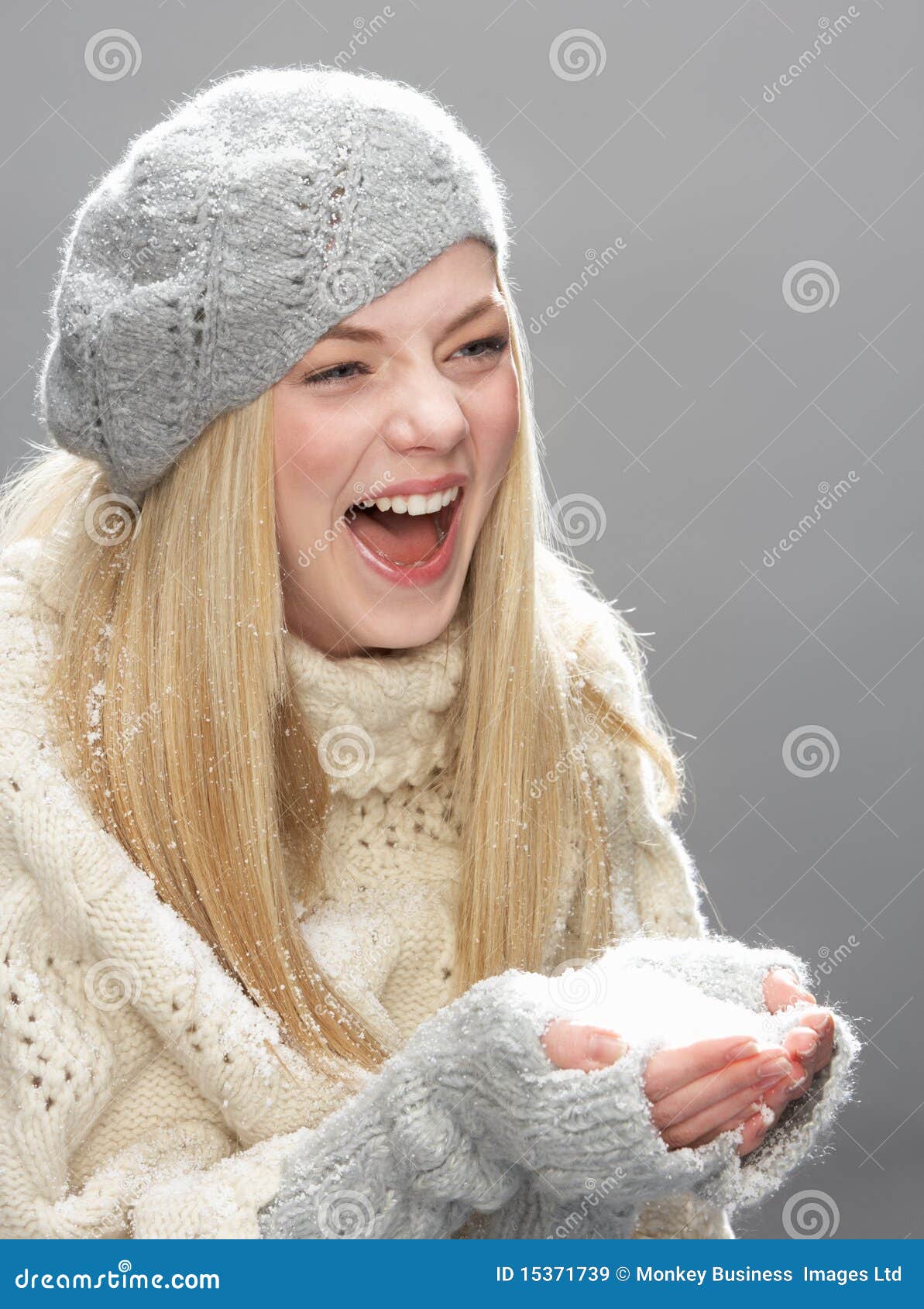 Teenage Girl Wearing Warm Winter Clothes in Studio Stock Image - Image ...