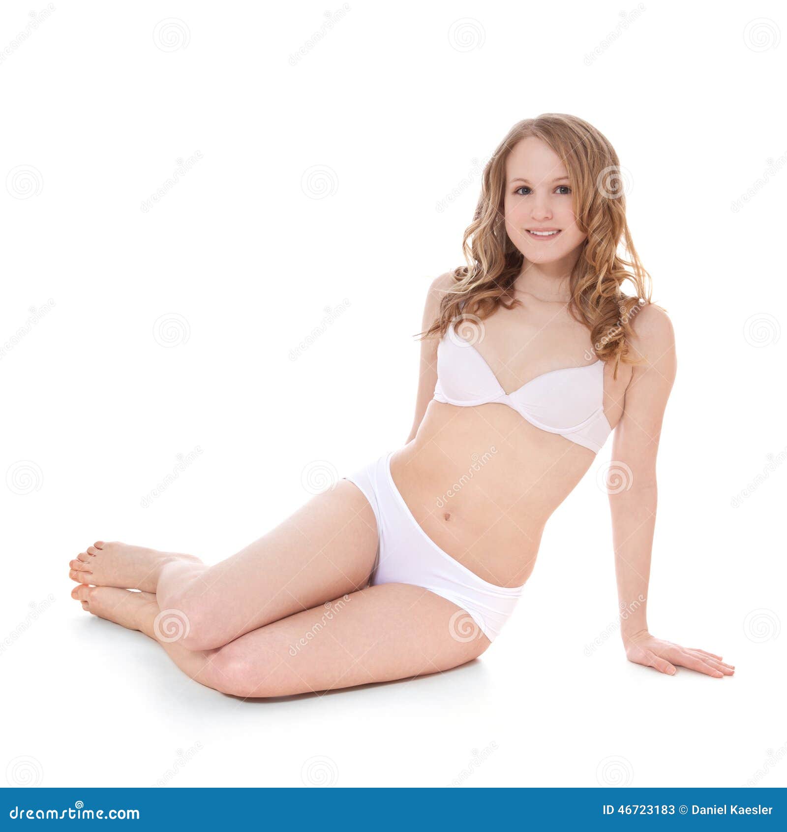 Teenage Girl in White Underwear Stock Image - Image of european, care:  46723183