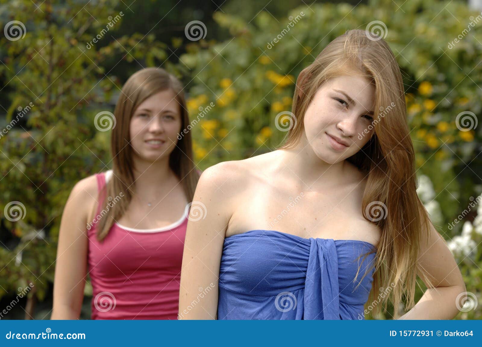 Teenage Girls Outdoors Stock Image Image Of Family Sm