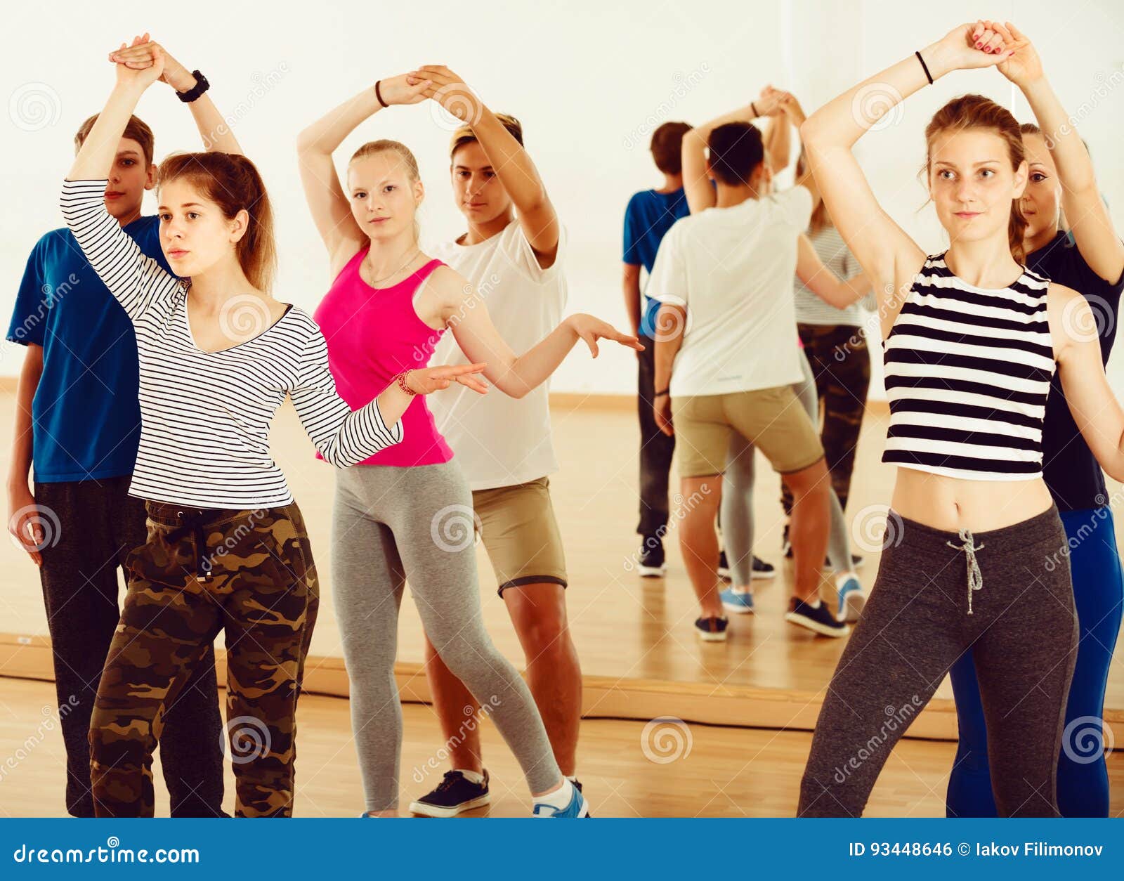Teenage Partners Studying Dancing of Partner Dance Stock Photo - Image
