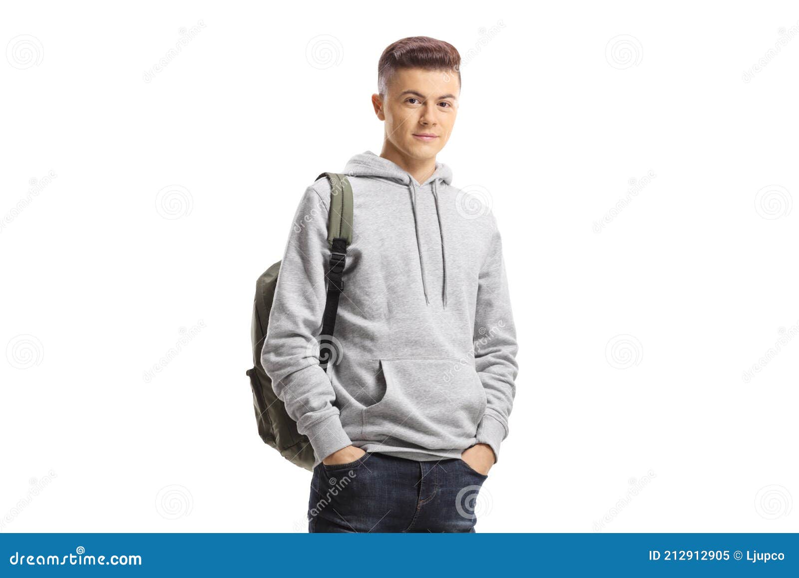 Teenage Schoolboy Posing with Hands in Pockets Stock Image - Image of ...