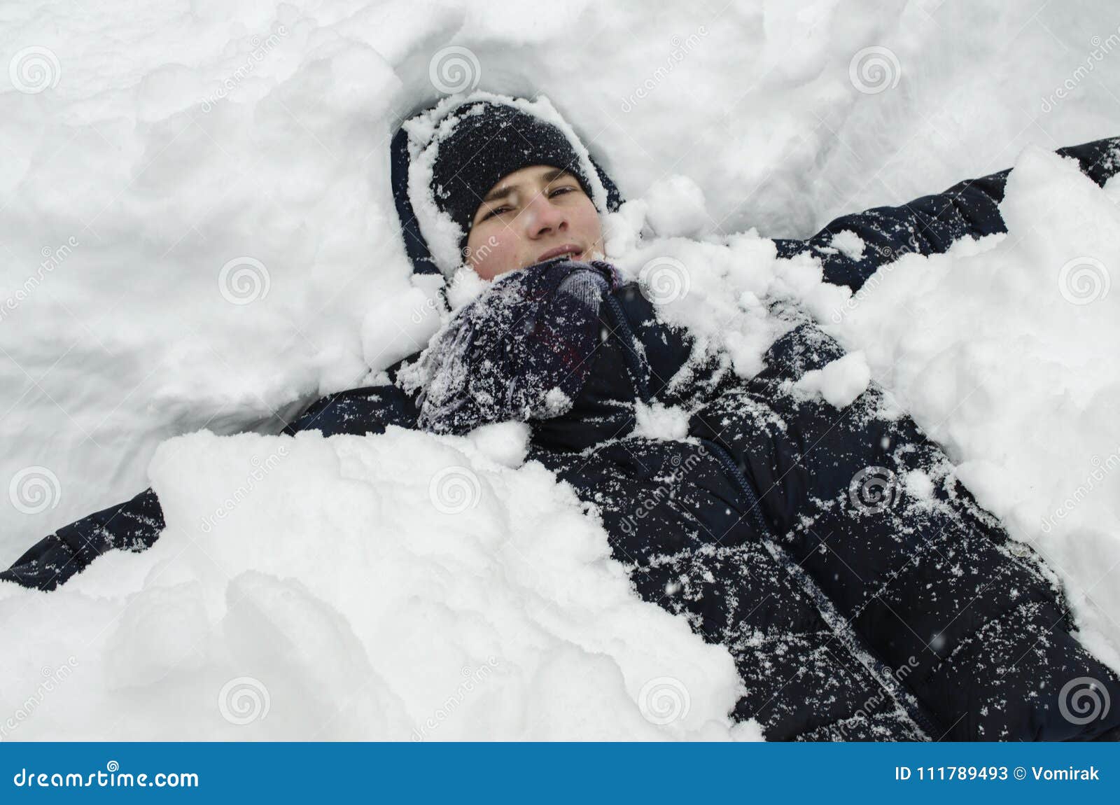 man boy snowfall man boy snowfall