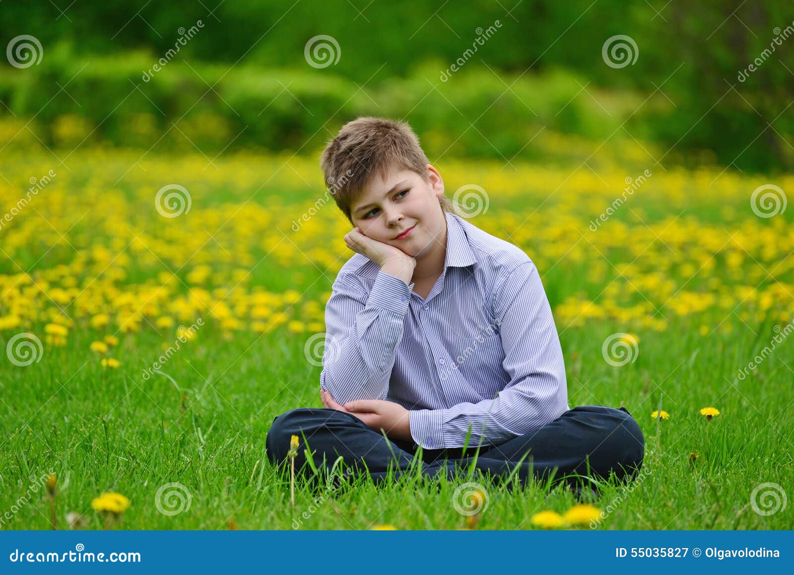 Teenager Boy in the Spring Park Stock Image Image of laughing