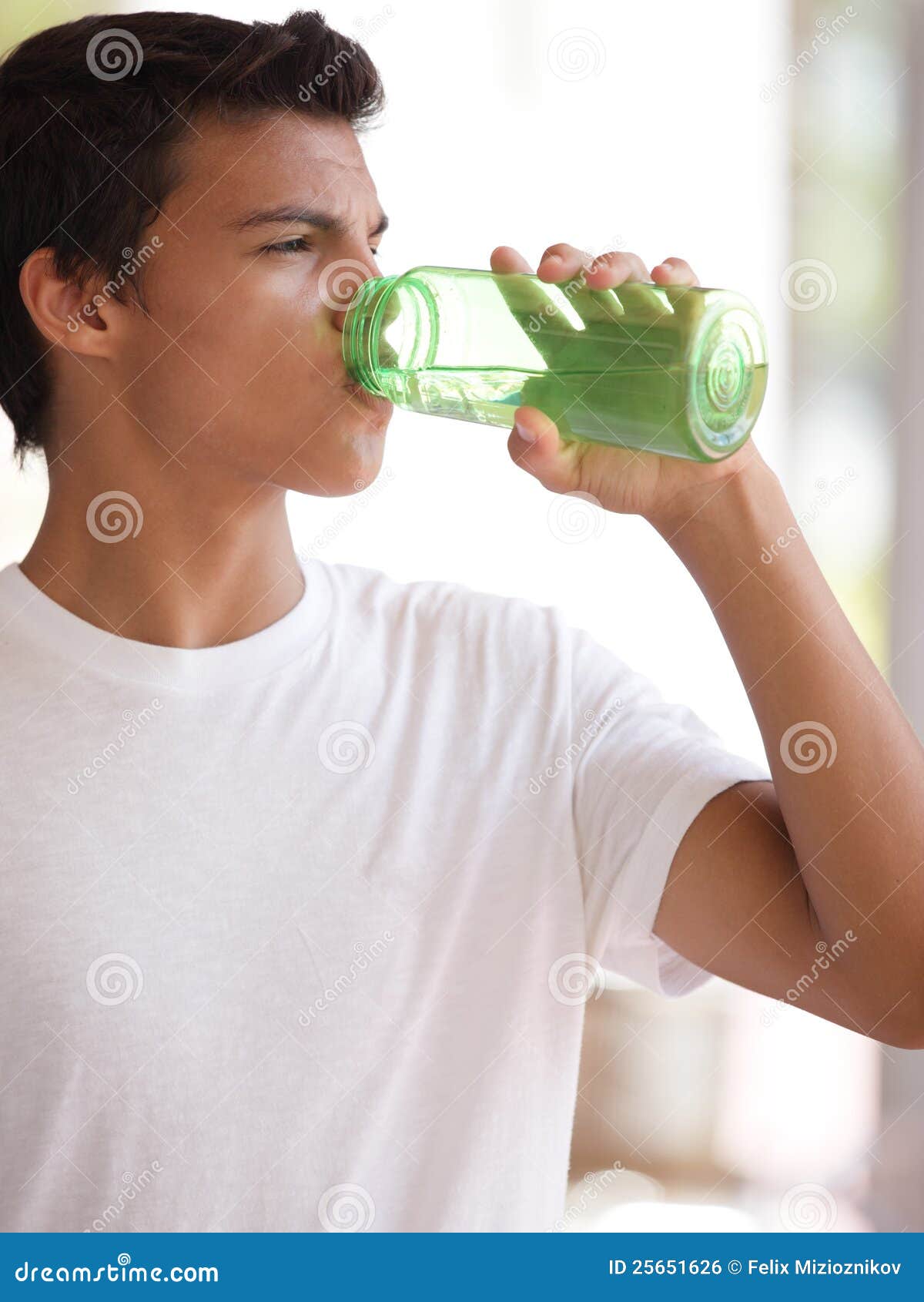 teen drinking water