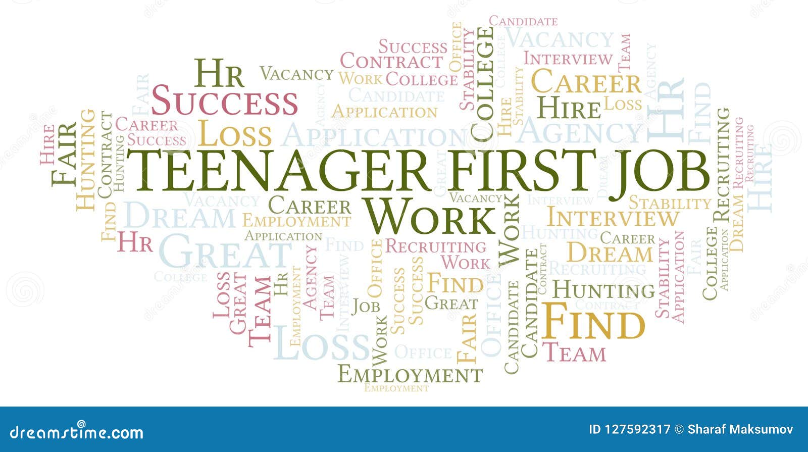 Teenager First Job Word Cloud. Stock Illustration Illustration of