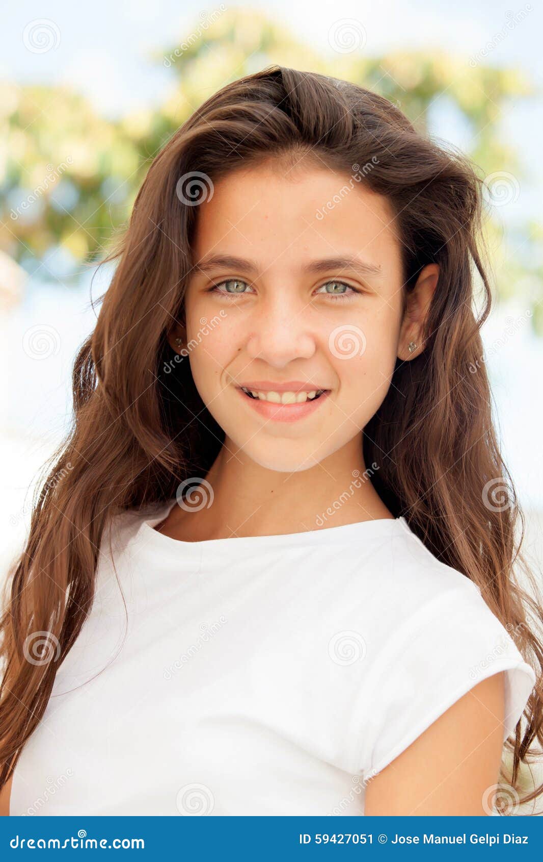 Teenager Girl with Blue Eyes Smiling Stock Image - Image of park ...