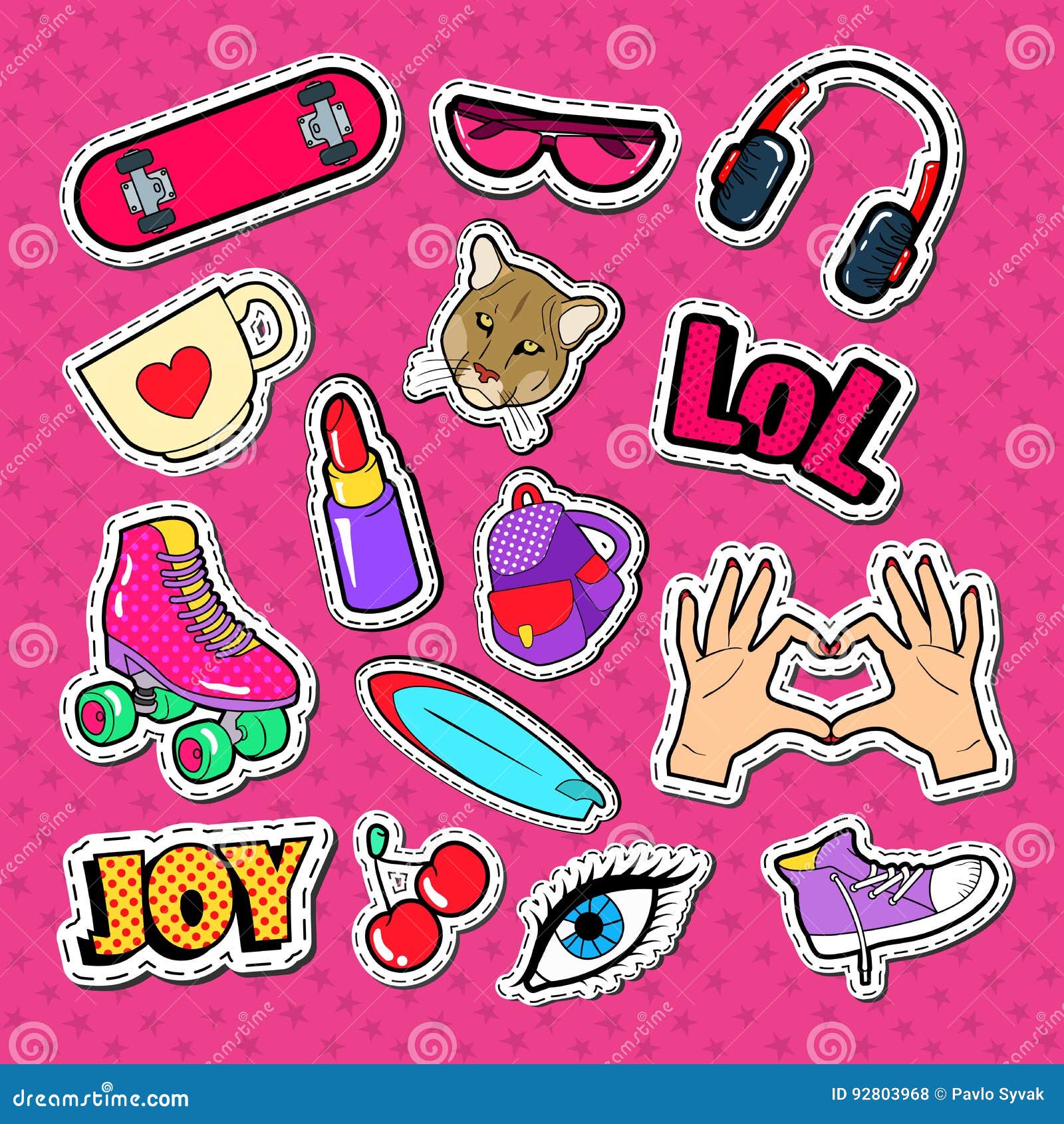 Fashion Pop Art Patch Stickers Girls Cartoon Cute Badges Doodle Teenage  Patches With Lipstick Cute Food