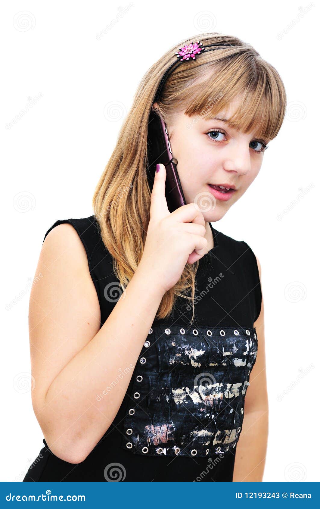 Teenager Girl  With Mobile  Phone Stock Photos Image 12193243