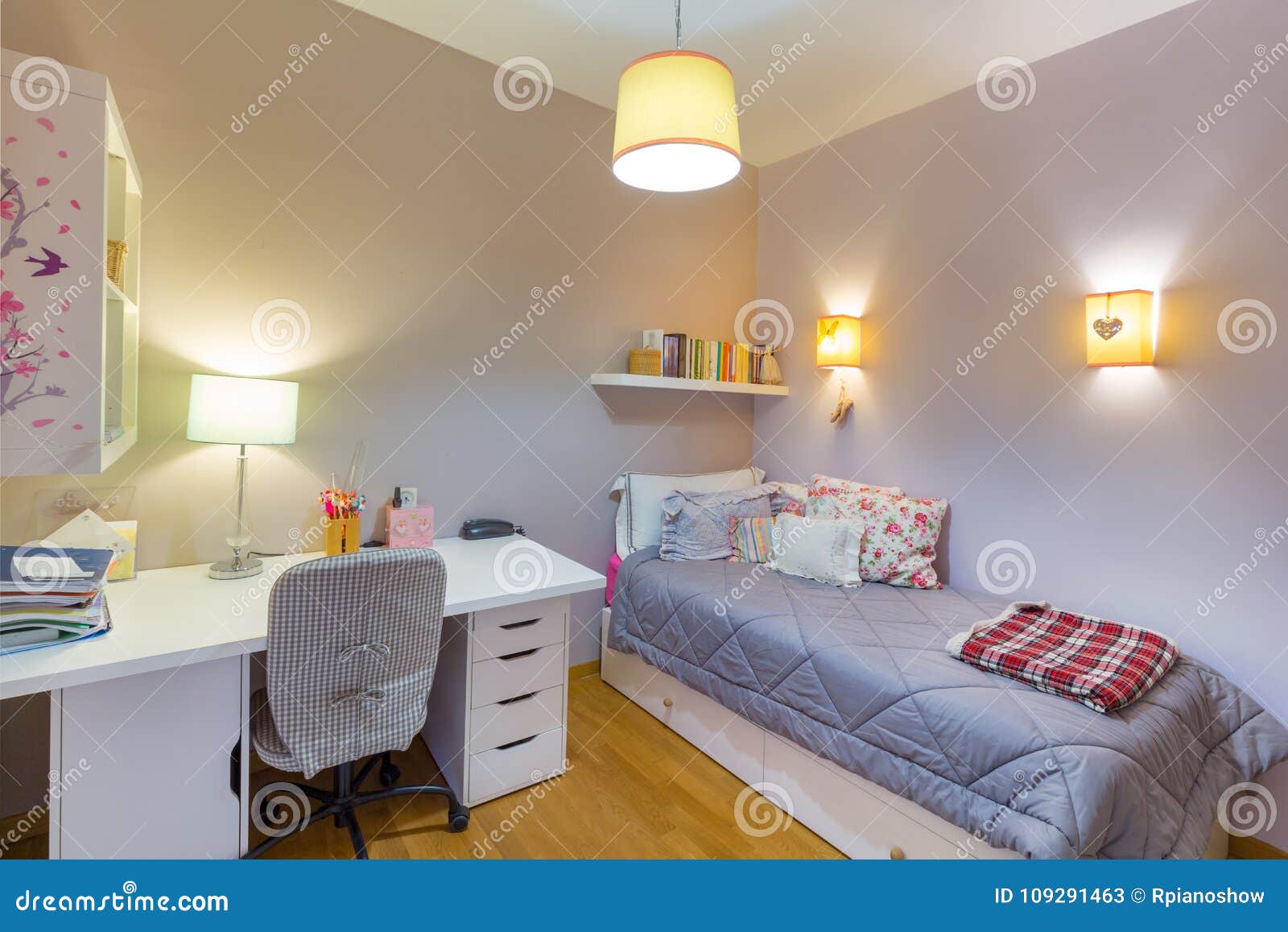 Teenager Girl Student Bedroom Stock Image Image Of Chair Desk