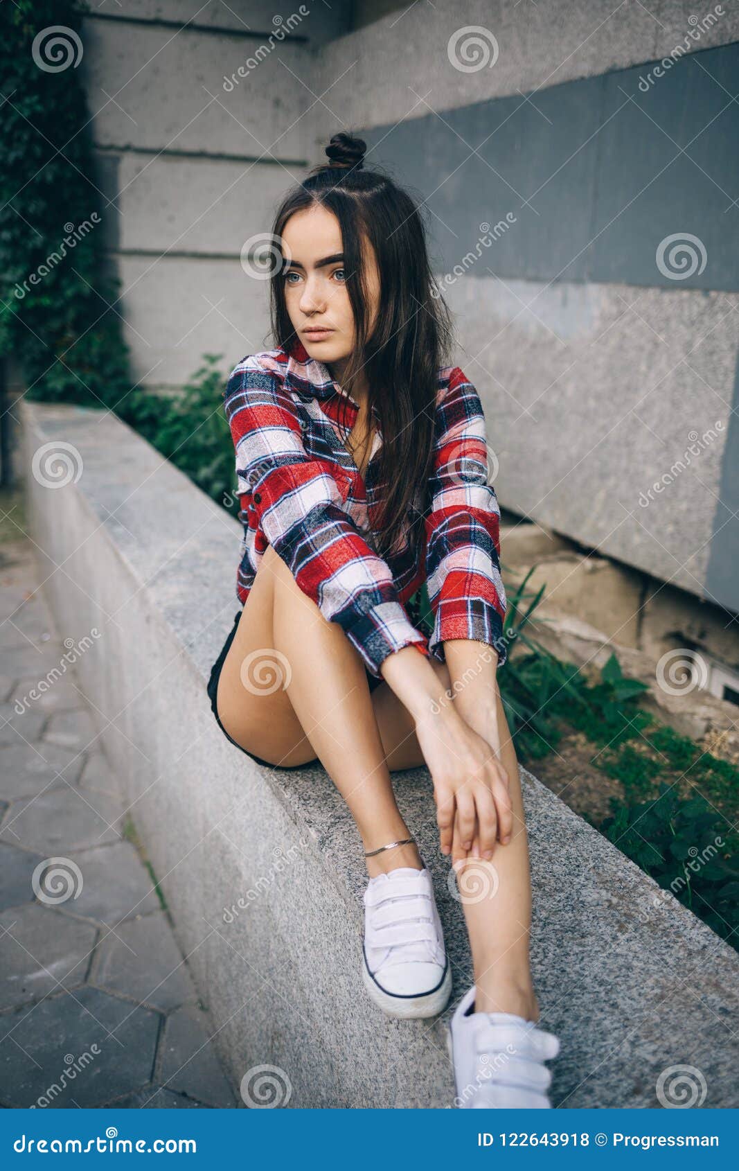 red and black shirt girl