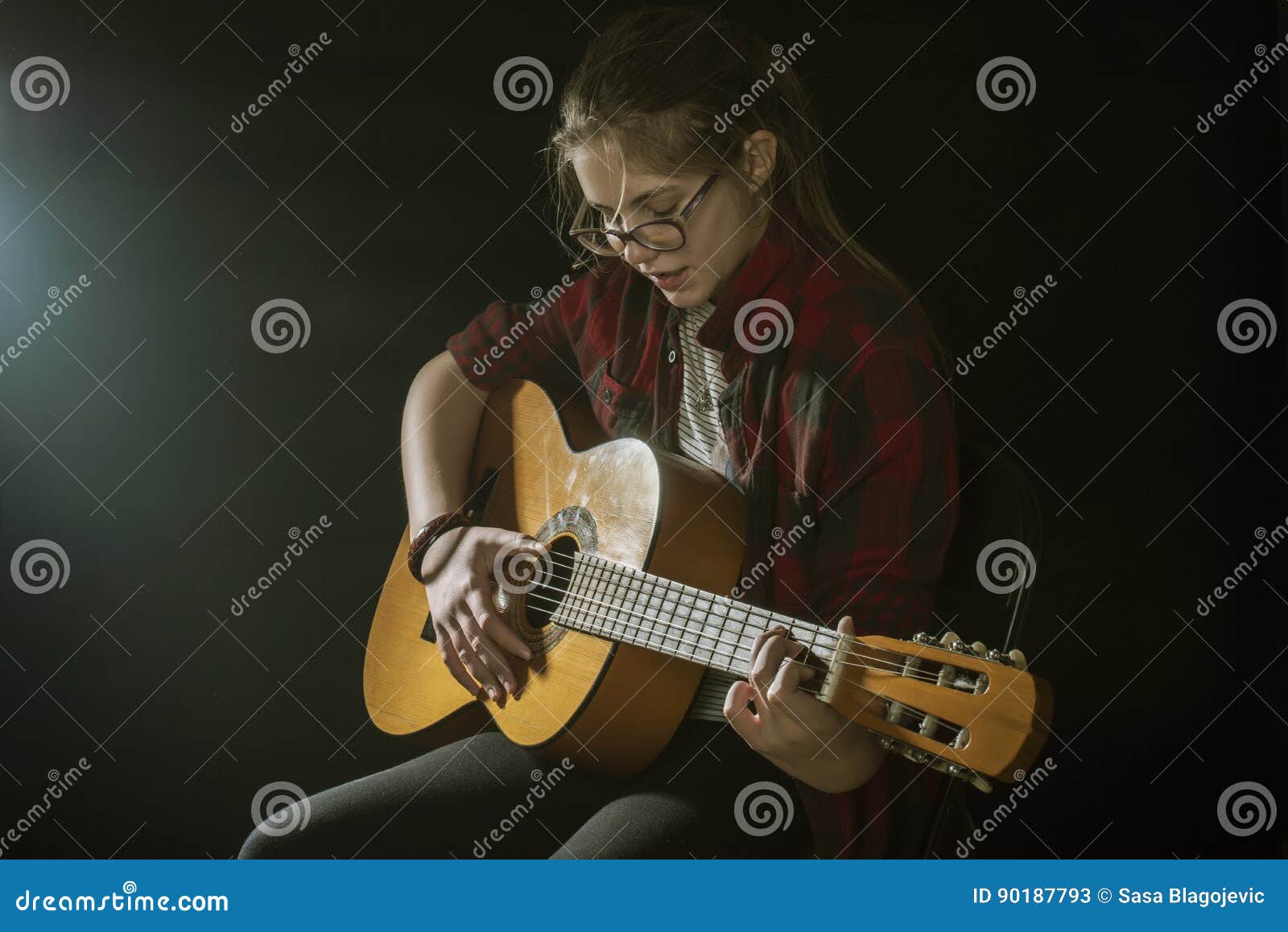 Teenager with guitar stock image. Image of teenager, musician 90187793