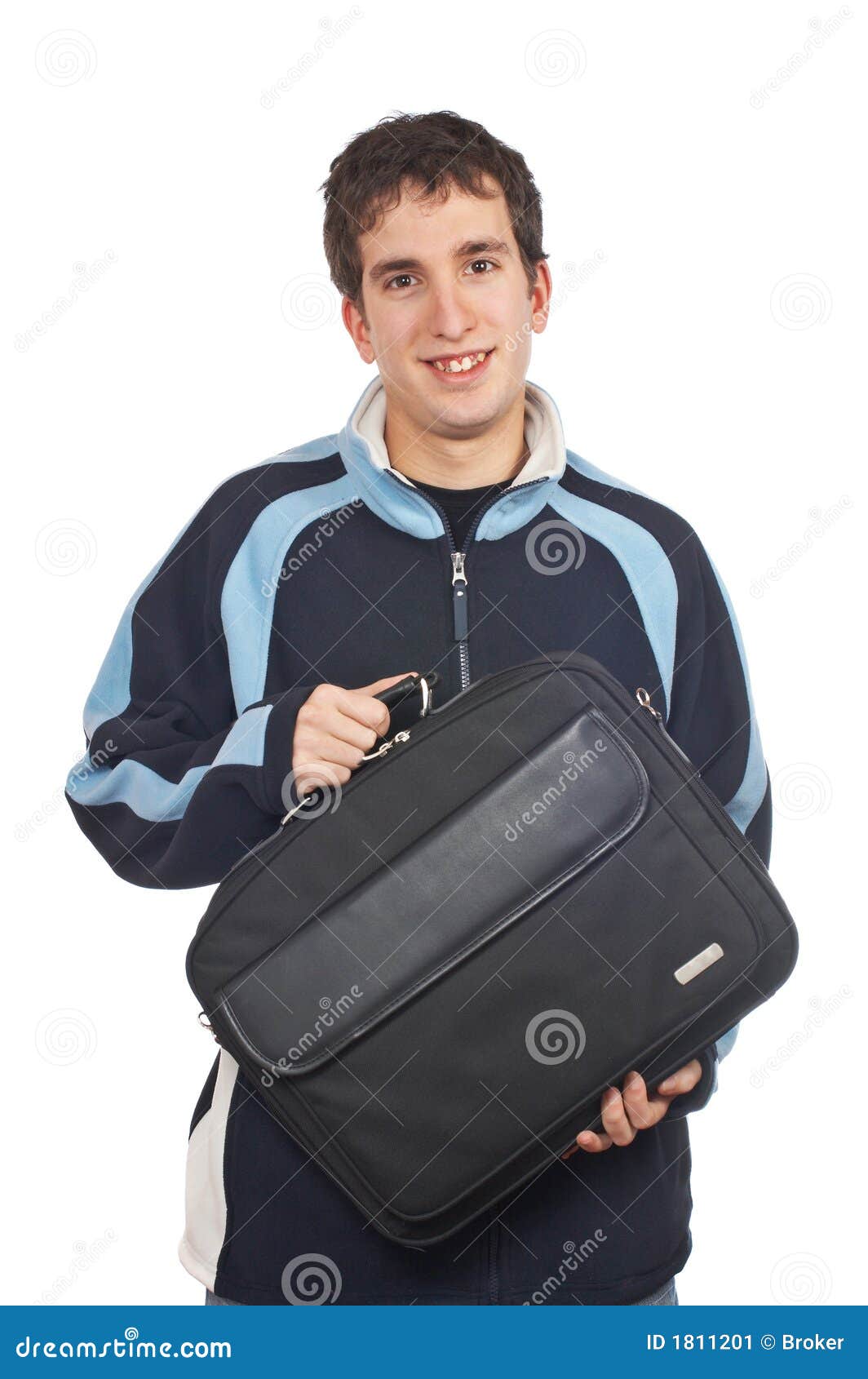 Teenager Holding a Laptop Bag Stock Image Image of working, teenager