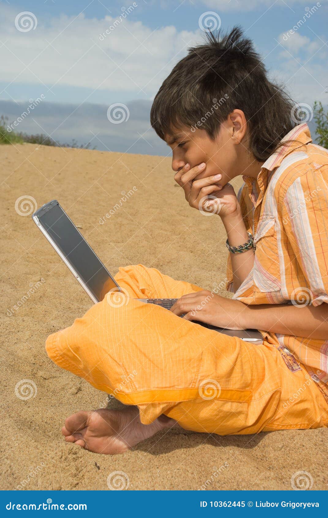 The teenager with laptops stock image. Image of sharing 10362445