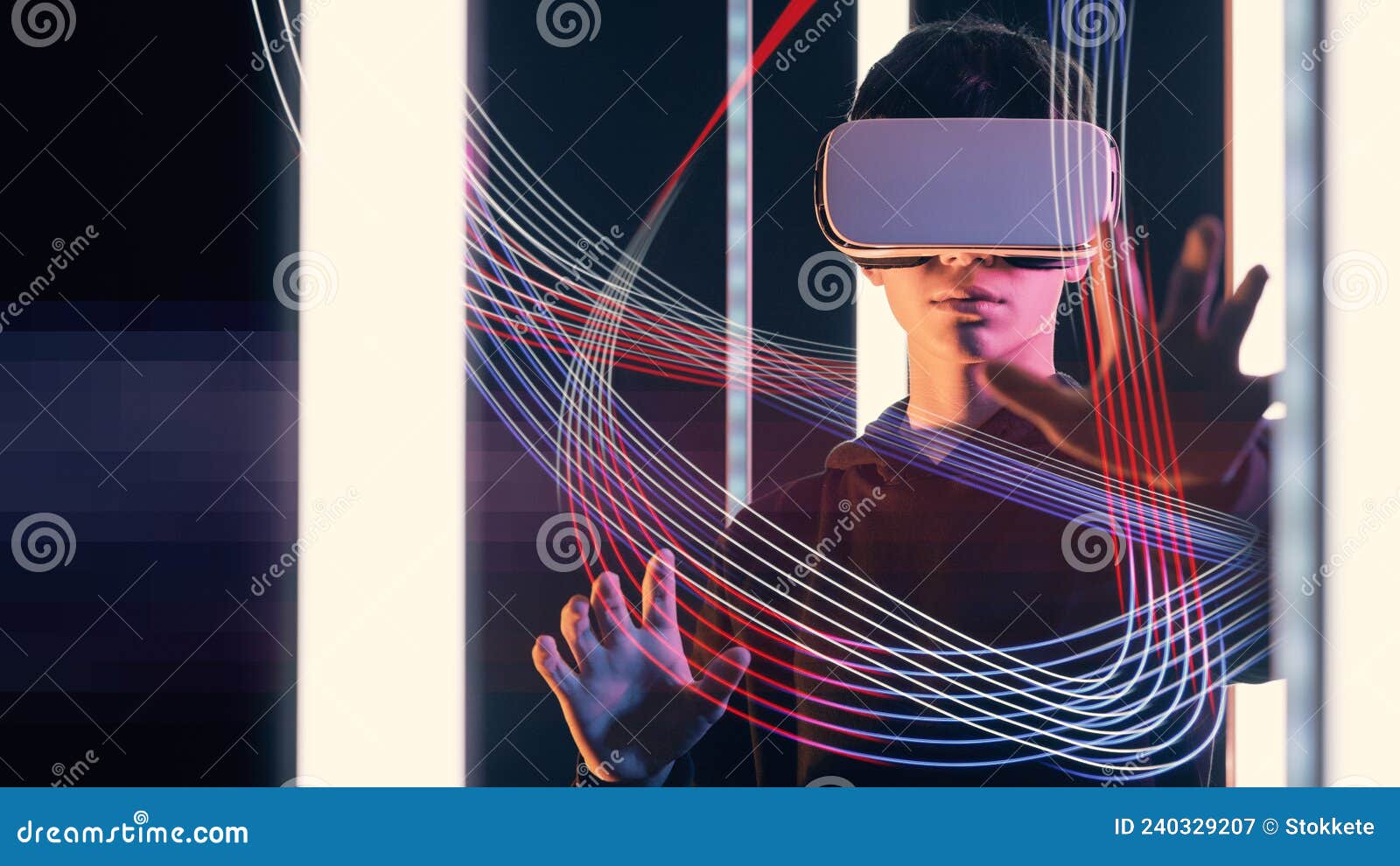 Teenager Interacting With Virtual Reality Stock Image Image Of People Futuristic 240329207 