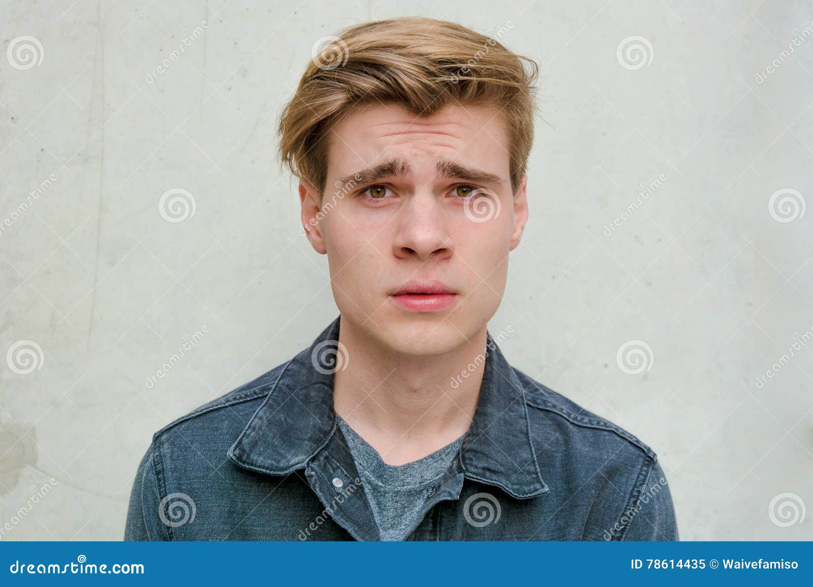 Teenager Young Man Portrait Model Dissatisfied Stock Image - Image of ...