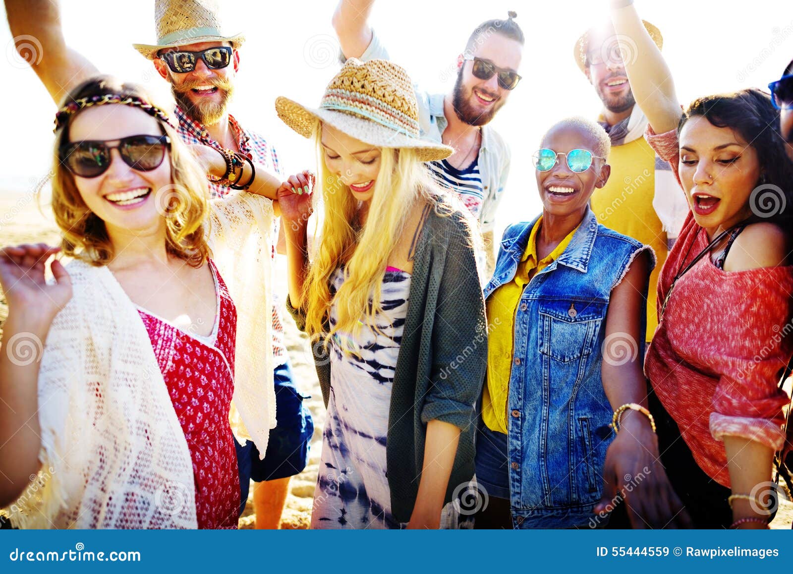 Teenagers Friends Beach Party Happiness Concept