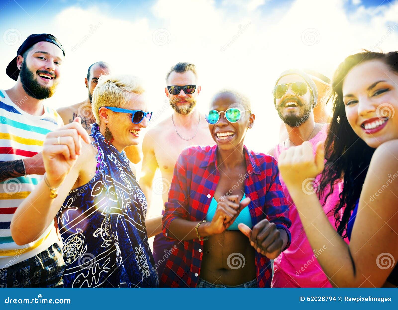 Teenagers Friends Beach Party Happiness Concept Stock Photo - Image of ...