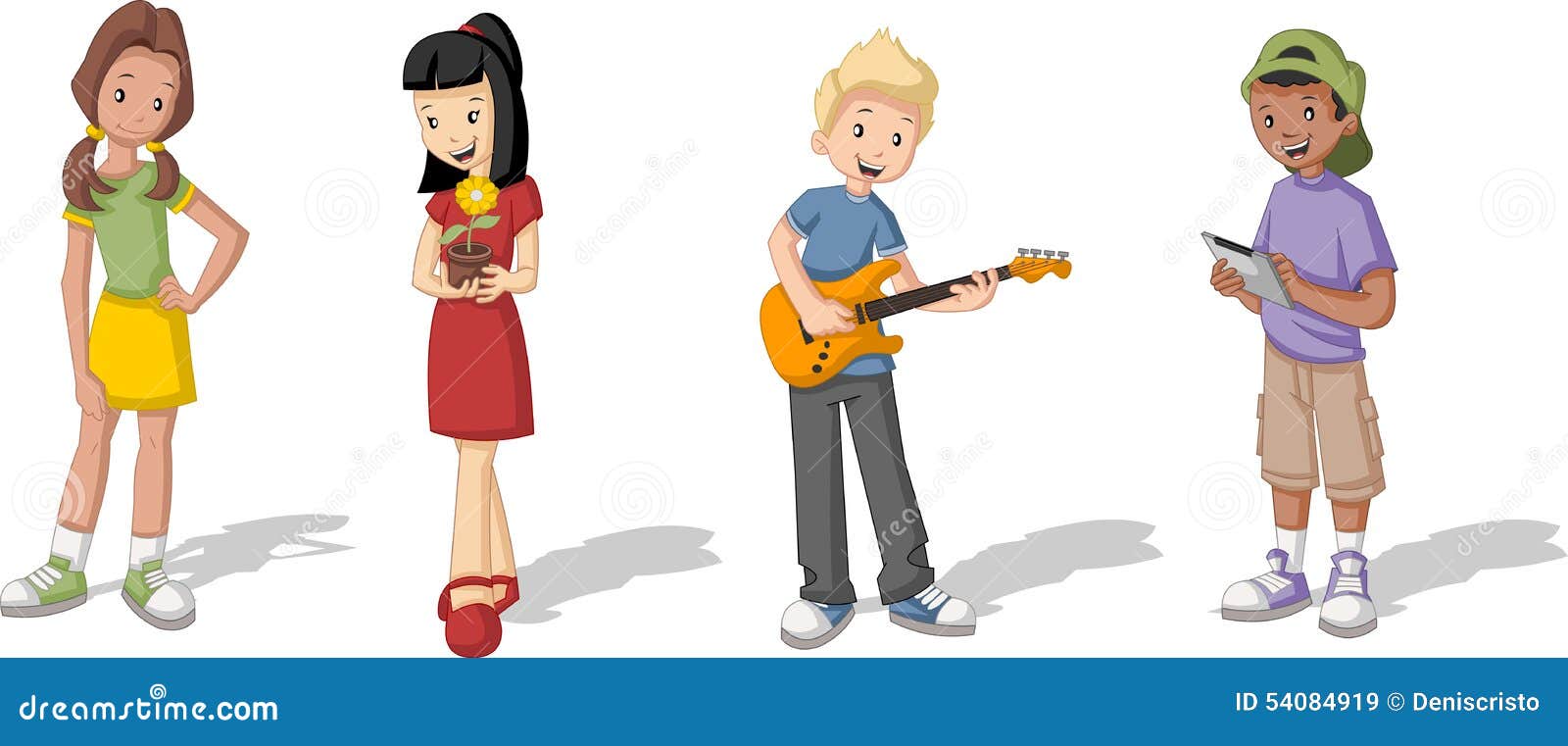 Teenagers. Stock Vector. Illustration Of Black, Family - 54084919