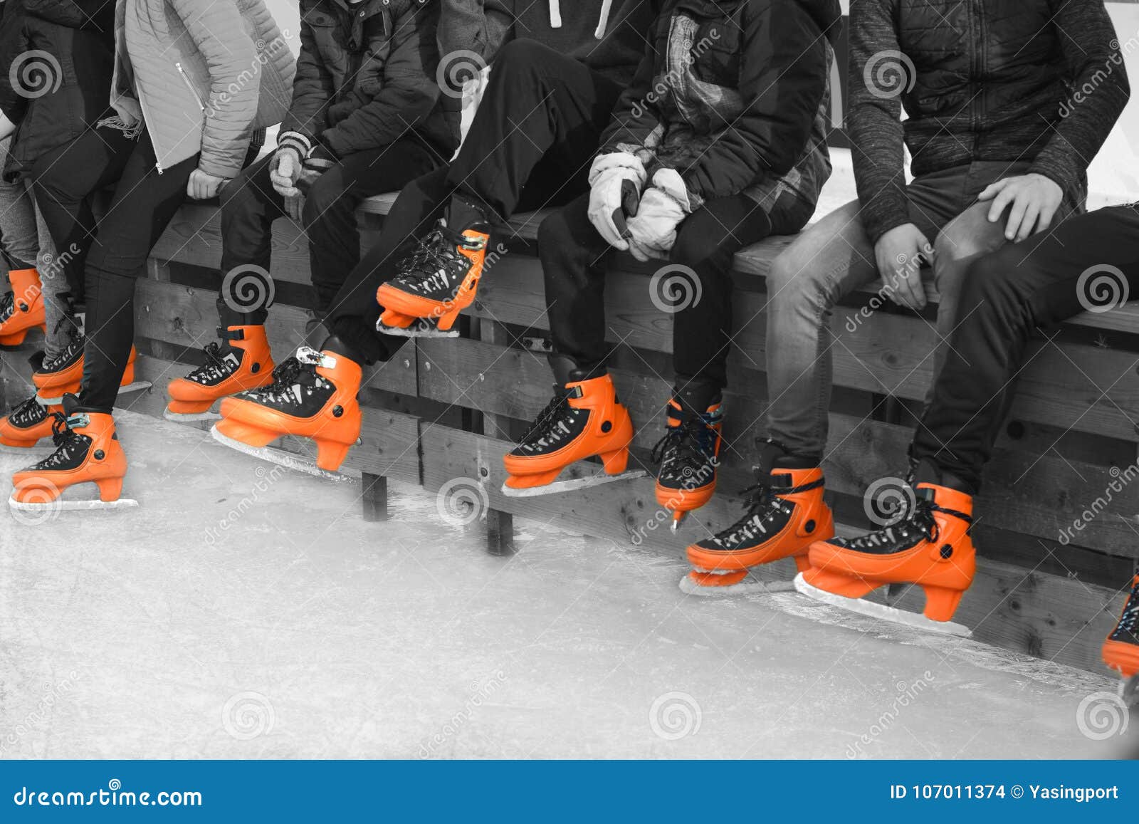 Teenagers in orange skate stock photo. Image of leisure 107011374