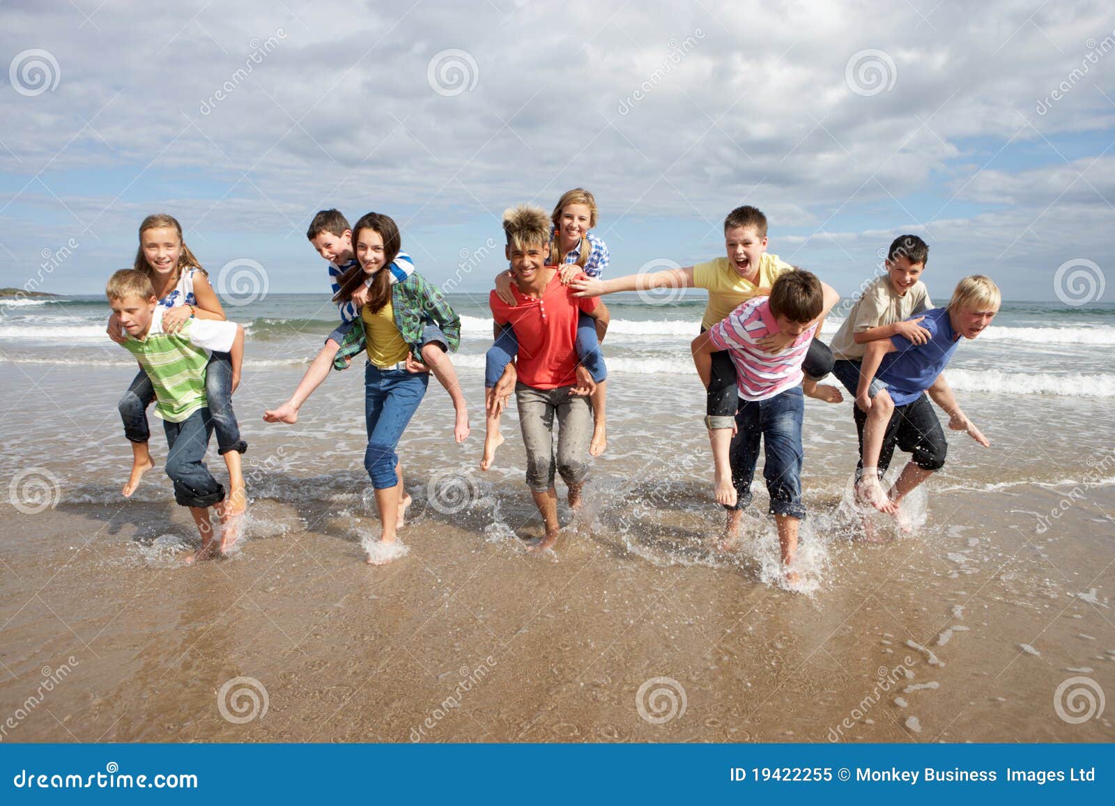 teenagers playing piggyback