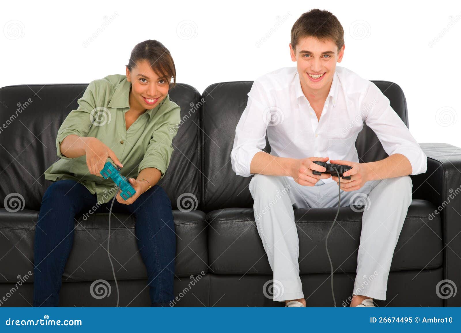 Best friends playing on playstation - Royalty free image #21436713