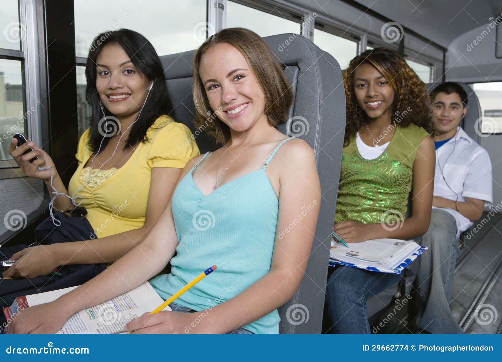 Teen Girls On School Bus Telegraph 