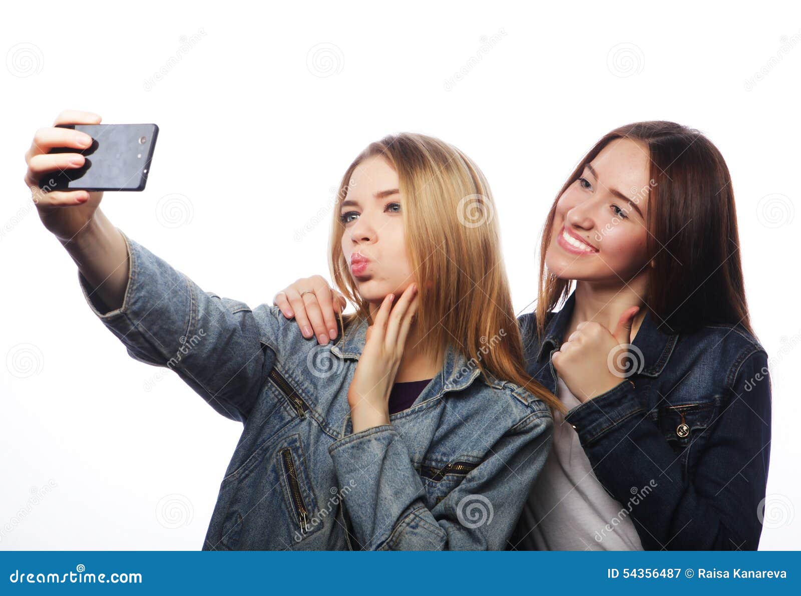 Teenagers Taking Picture with Smartphone Stock Image - Image of blond ...