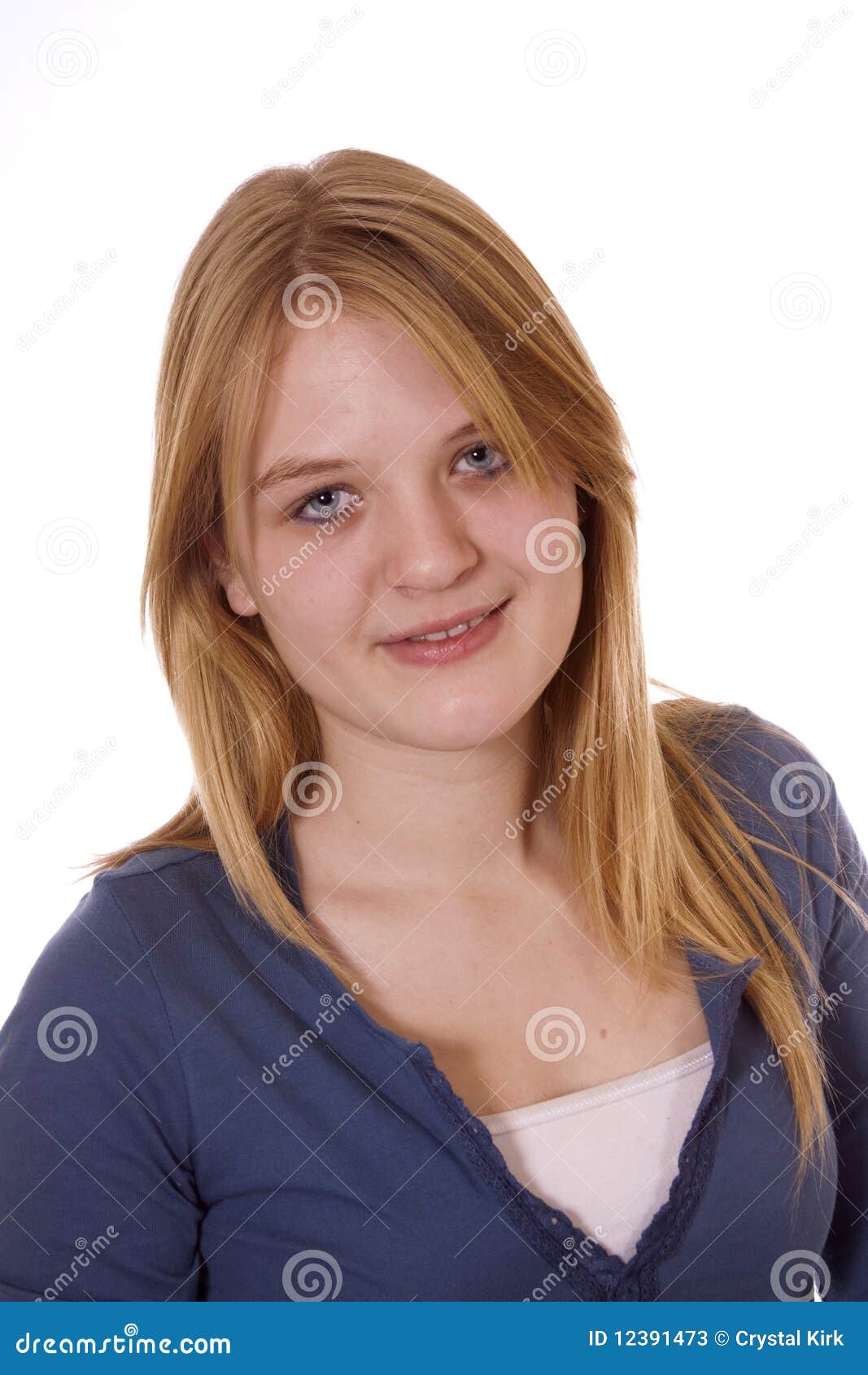 Teengirl with Long Blond Hair Stock Image - Image of smile, isolated ...