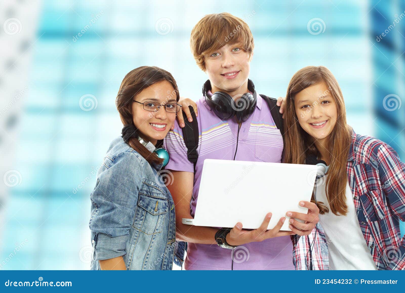 Teens with laptop stock photo. Image of adult, holding 23454232