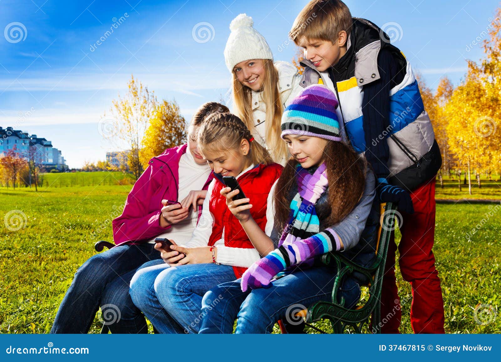 Teens Occupied With Gadgets Stock Image - Image of ...