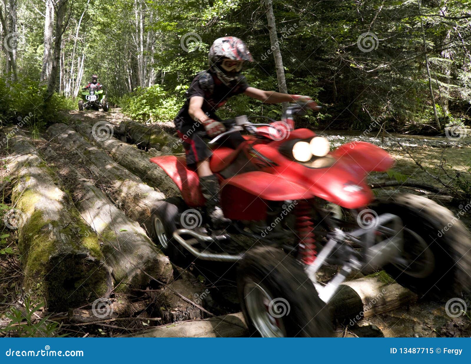 Teens Riding ATVs in the Forest Stock Image Image of activity