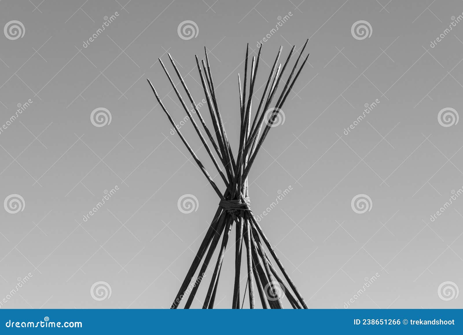 Teepee Sticks Black and White Stock Photo Image of wigwam, tent