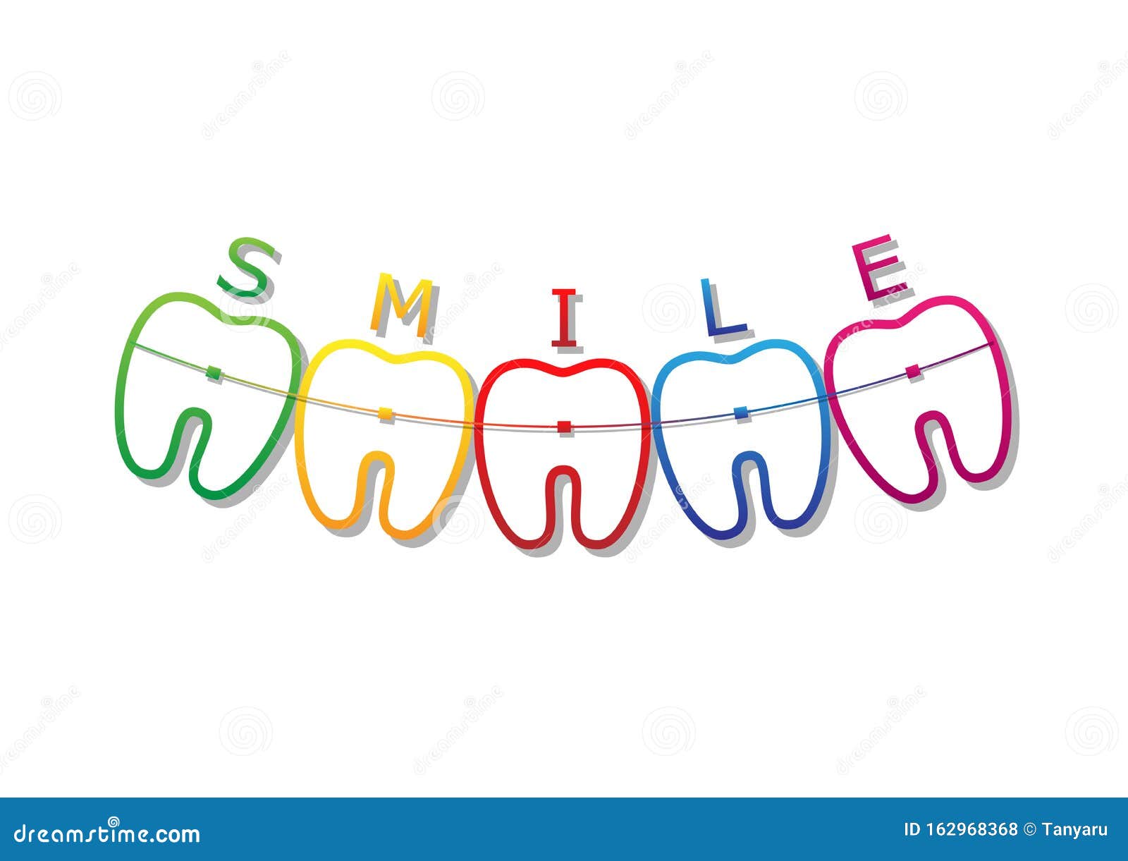 Download Teeth Symbols In Smile Shape With Braces And Smile Word On ...