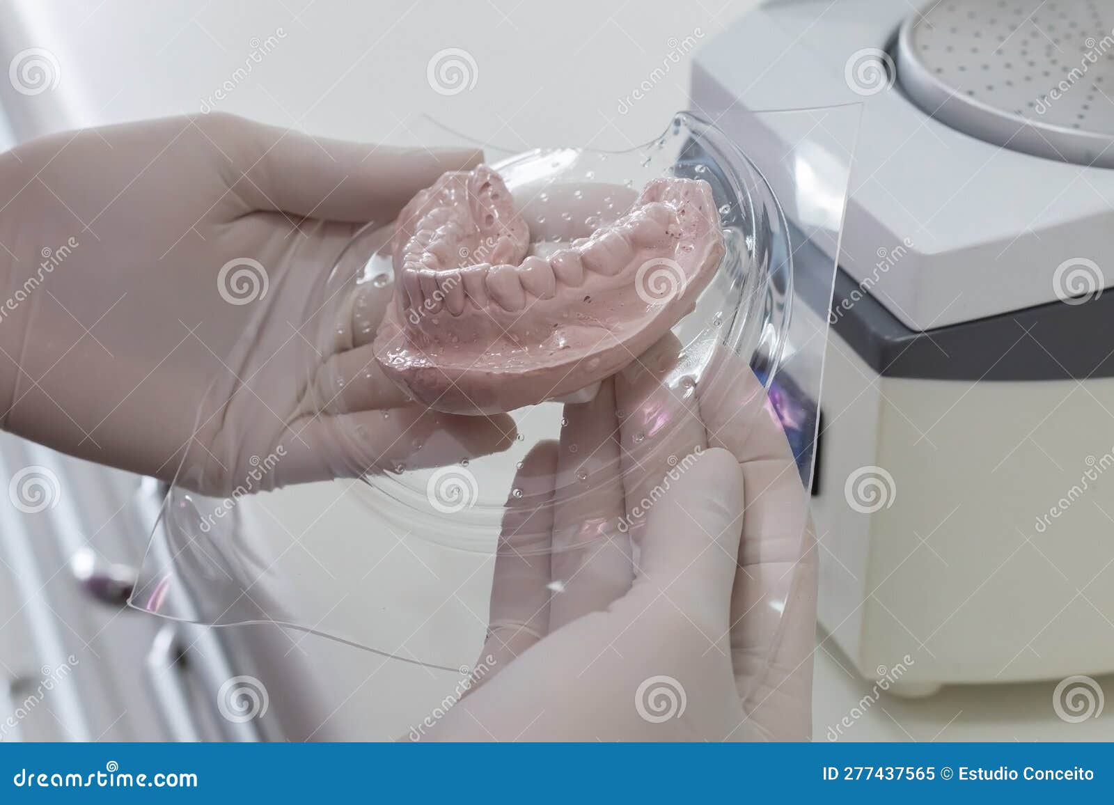 Teeth Whitening Molds Being Produced. Stock Image Image of blue