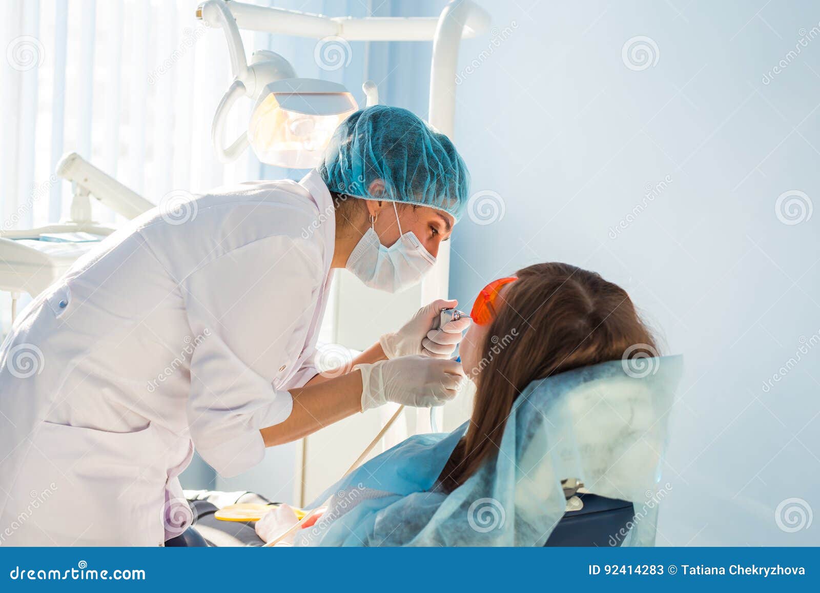 Teeth Whitening Procedure in the Dental Office Stock Image Image of