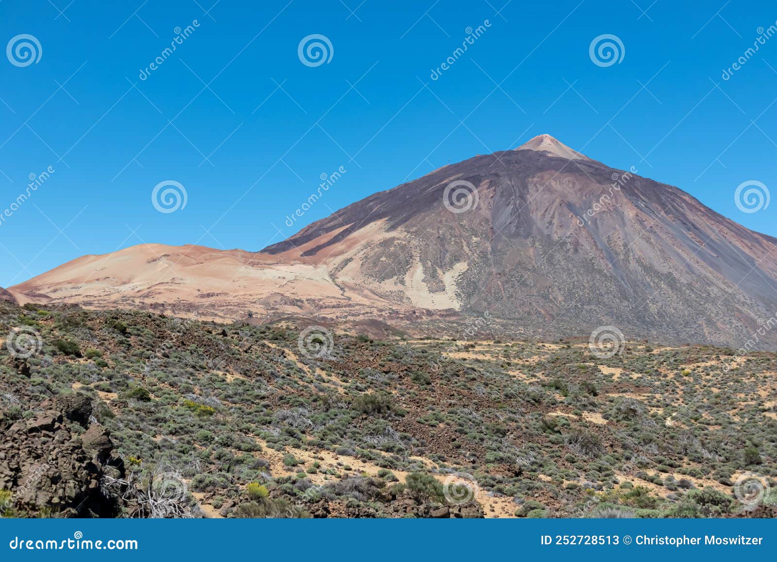 teide - panoramic view on volcano pico del teide and montana blanca, mount el teide national park, tenerife, canary islands,