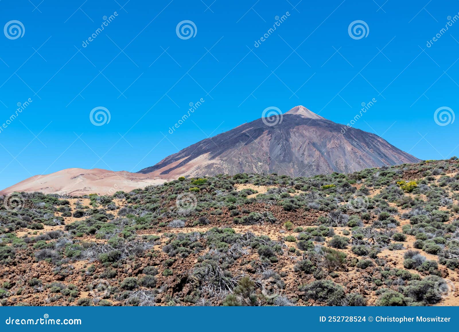 teide - panoramic view on volcano pico del teide and montana blanca, mount el teide national park, tenerife, canary islands,