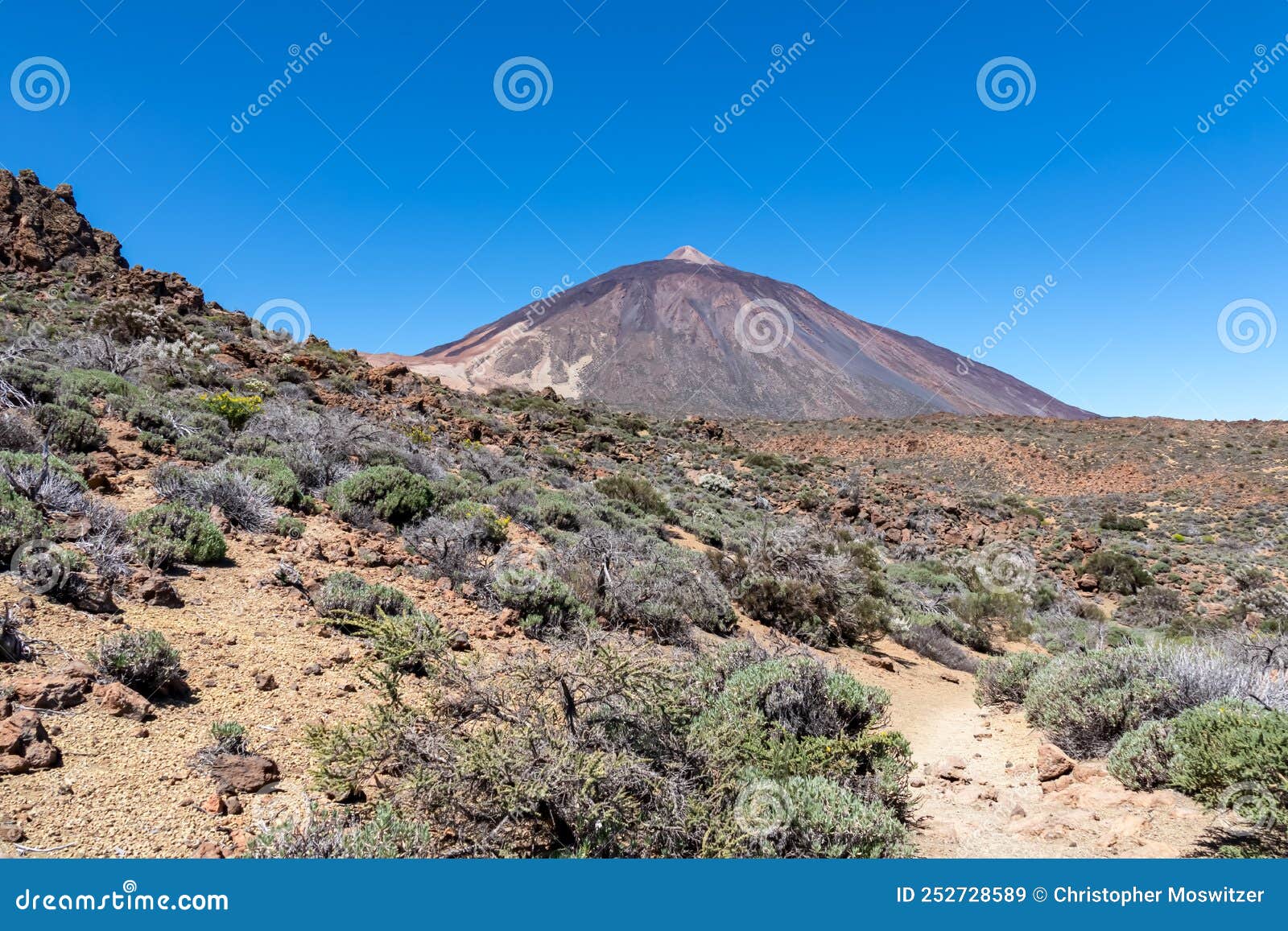 teide - panoramic view on volcano pico del teide and montana blanca, mount el teide national park, tenerife, canary islands,