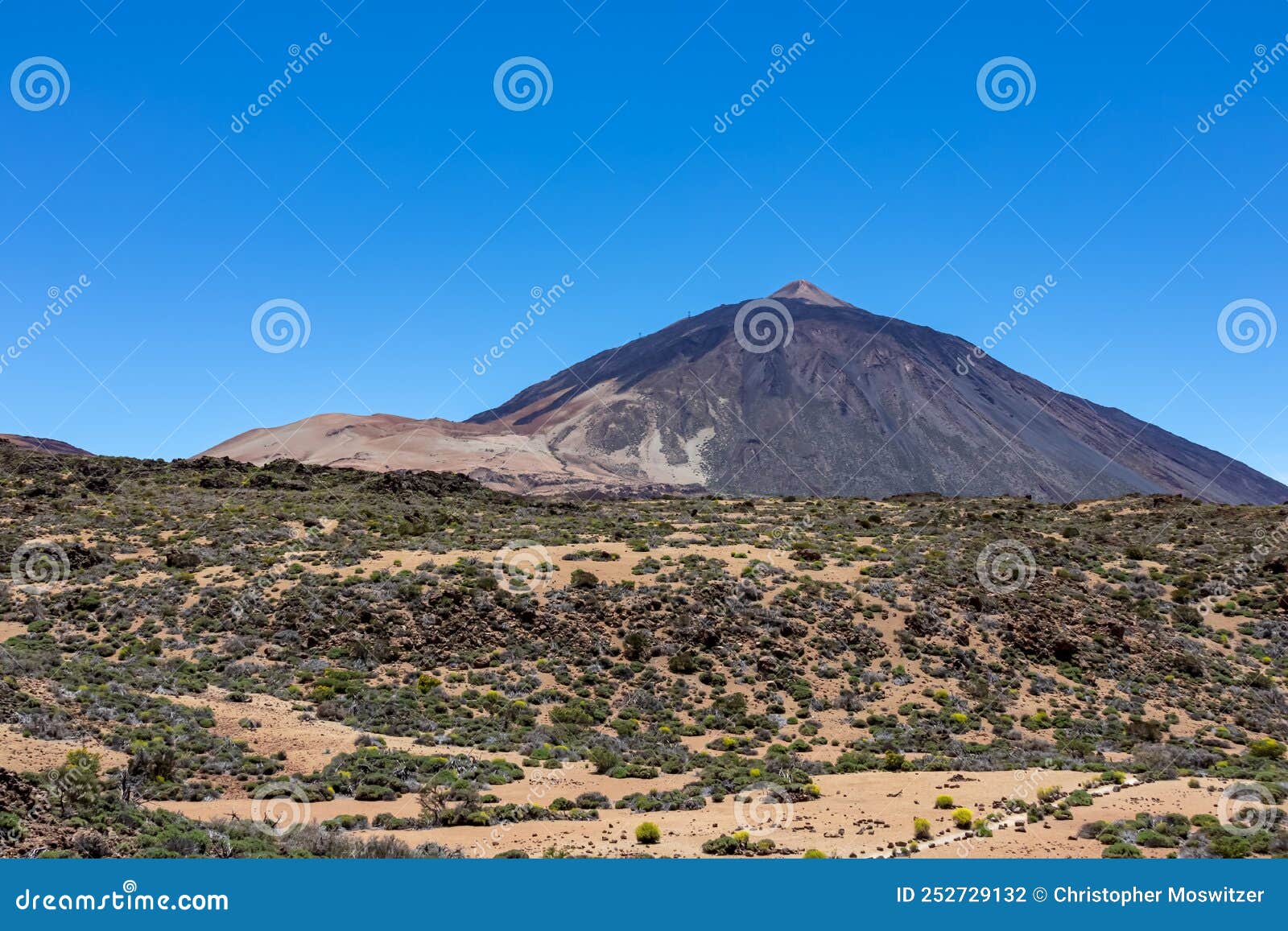 teide - panoramic view on volcano pico del teide and montana blanca, mount el teide national park, tenerife, canary islands,