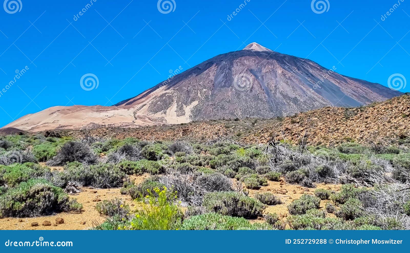 teide - panoramic view on volcano pico del teide and montana blanca, mount el teide national park, tenerife, canary islands,