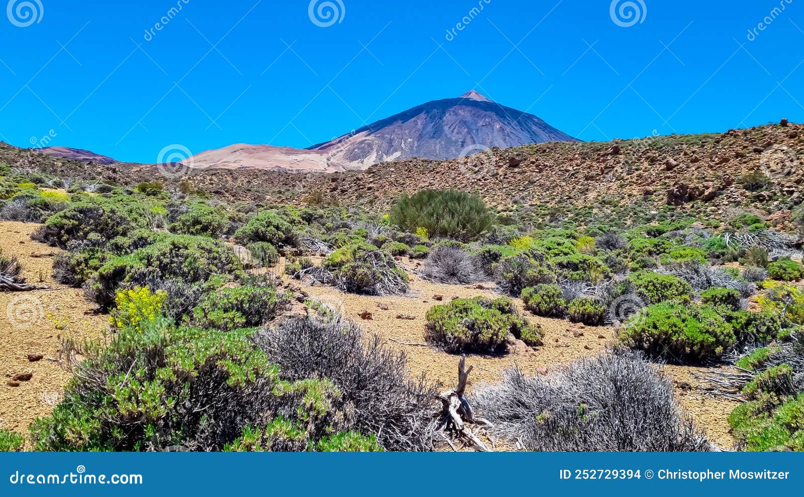 teide - panoramic view on volcano pico del teide and montana blanca, mount el teide national park, tenerife, canary islands,