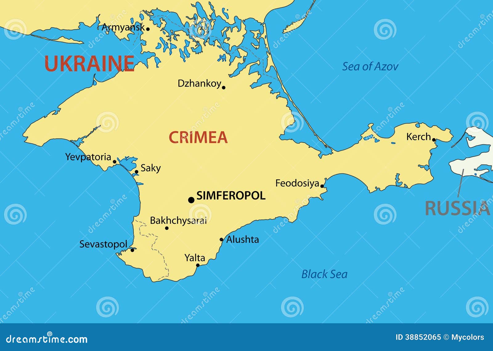 Teilrepublik Von Krim - Karte Vektor Abbildung - Illustration von bild
