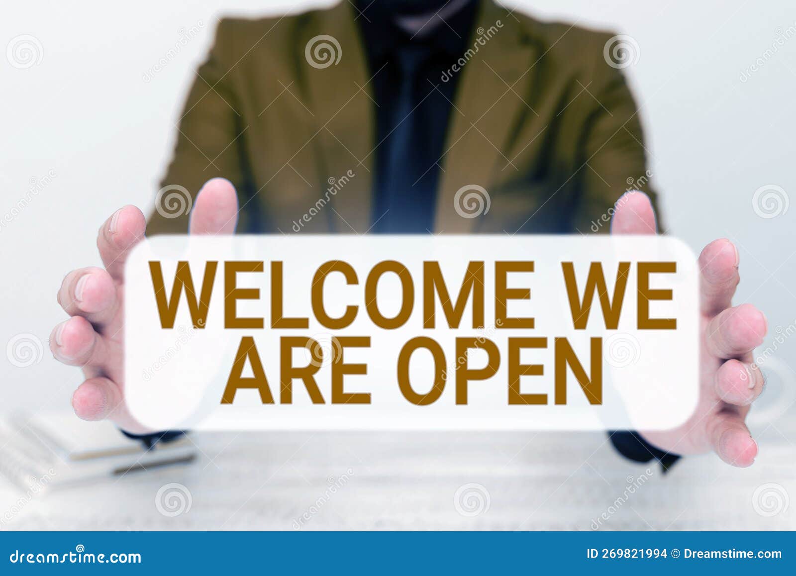 Ander Woord Voor Groet Teken Dat Welkom Toont Wij Open Zijn. Woord Voor Groet Dat Deel