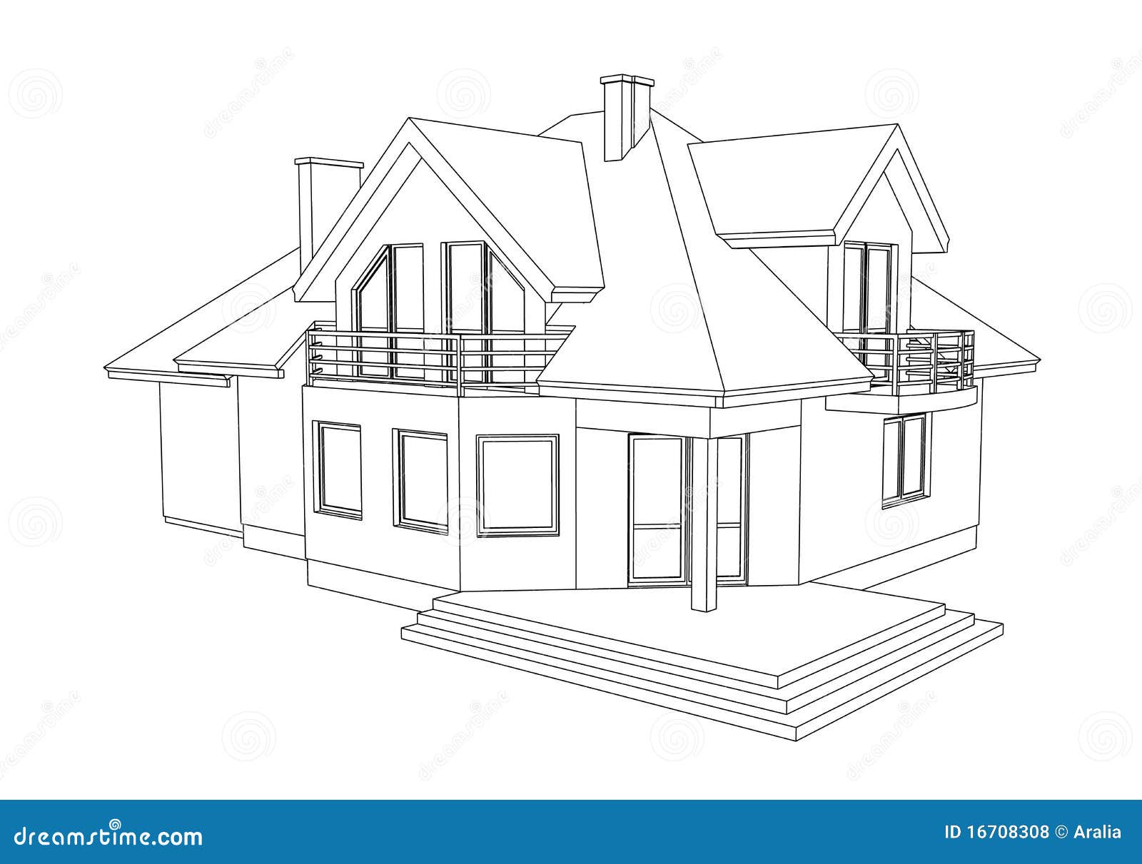 Verwonderlijk Tekening van een huis stock illustratie. Illustratie bestaande uit TL-04