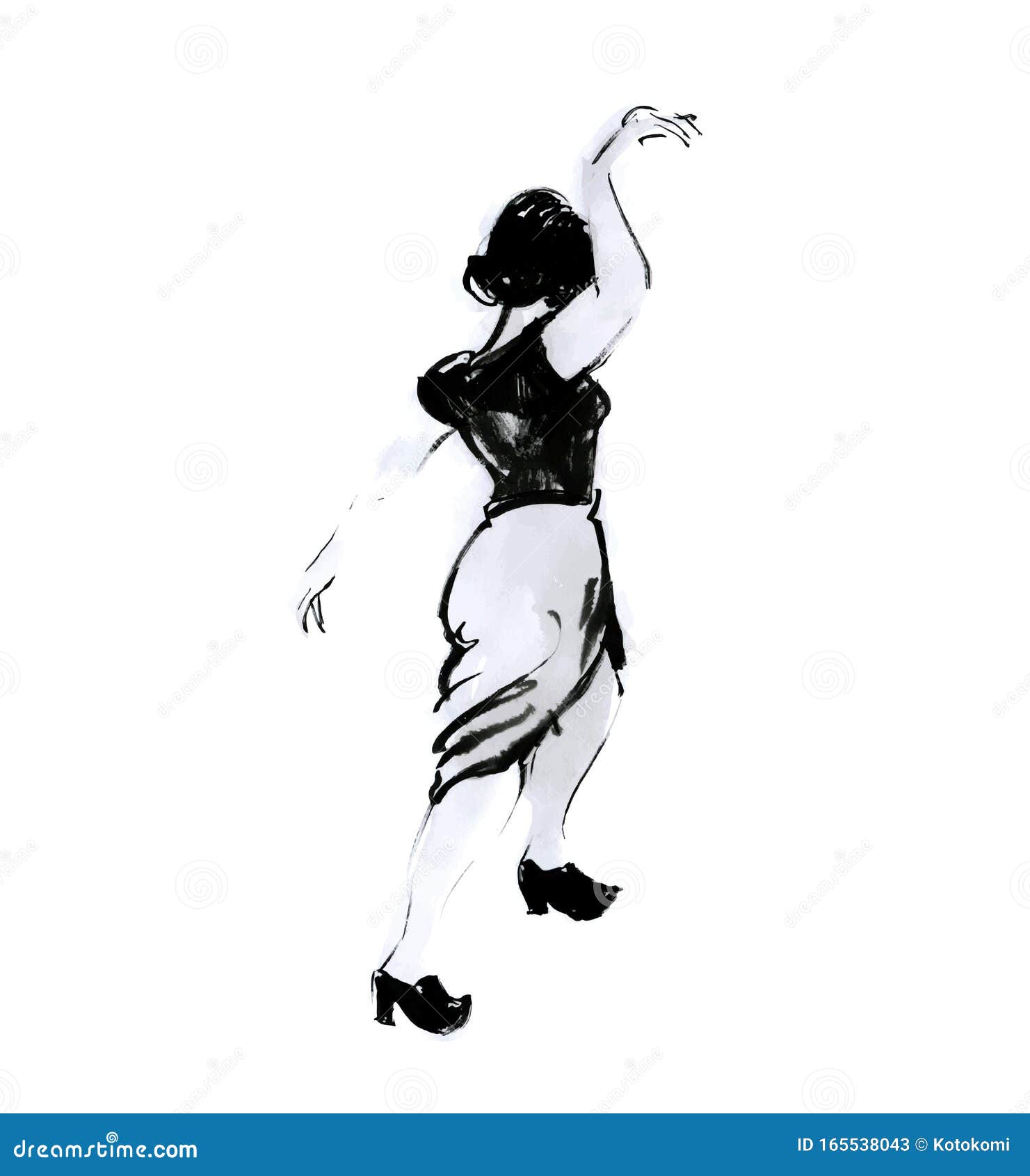 Veschilende Dansenn Zwarte Tekening
