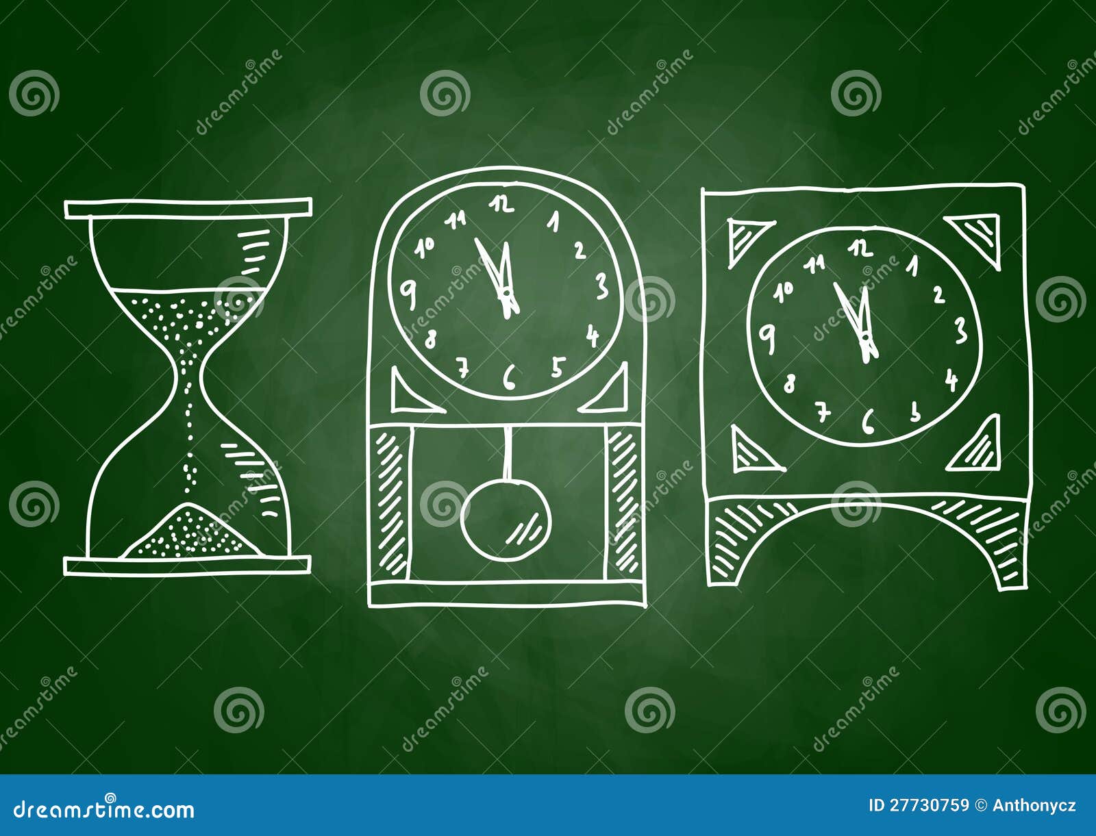 Tekening van klokken vector illustratie. Illustratie bestaande uit horloge  27730759