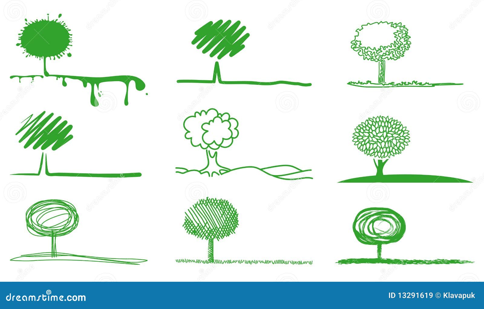 Ongekend Tekeningen van bomen vector illustratie. Illustratie bestaande uit ZC-26