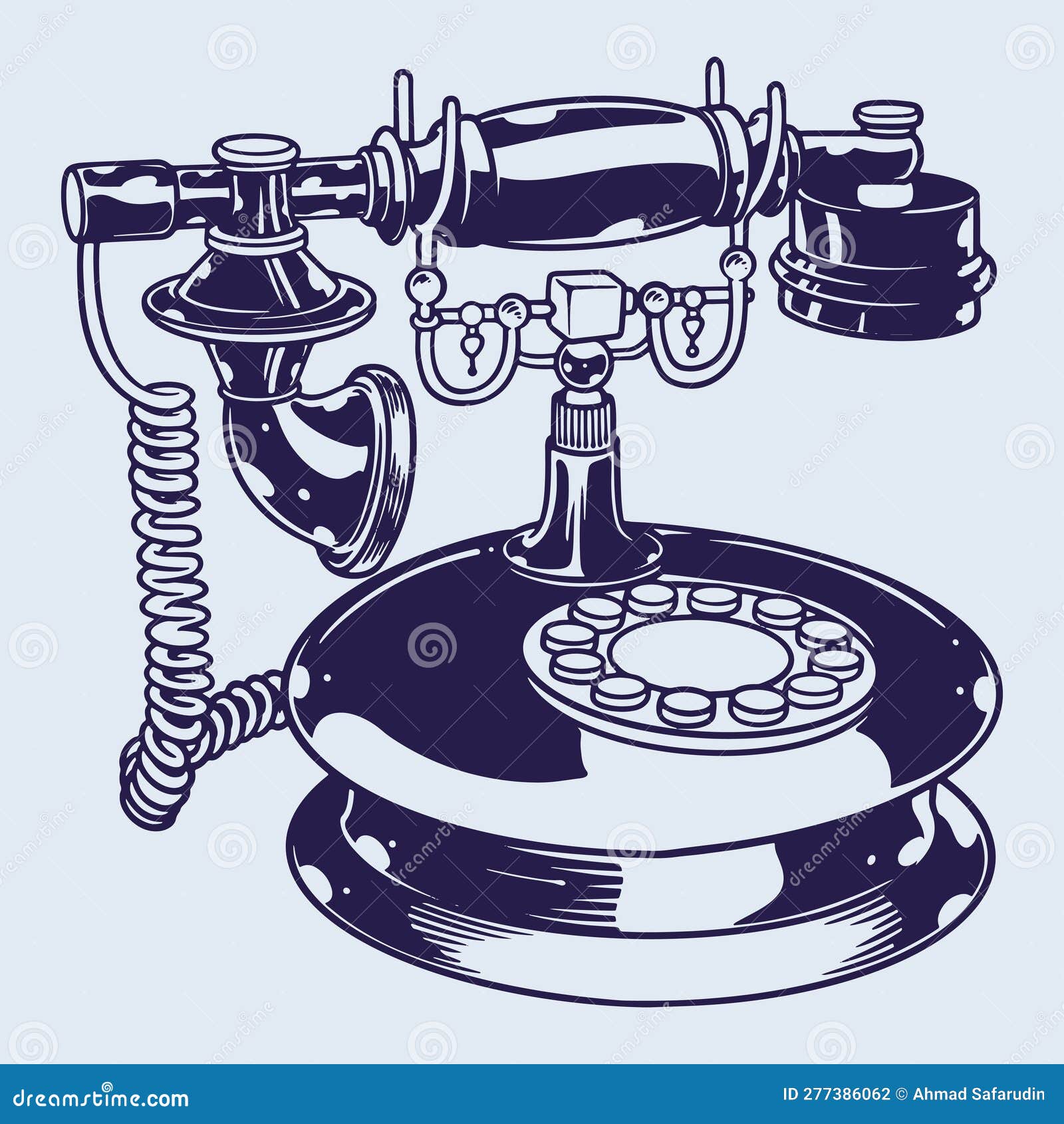 Teléfono Antiguo Vintage Con Dibujo a Mano De La Apelación Antigua  Ilustración del Vector - Ilustración de objeto, retro: 277386062