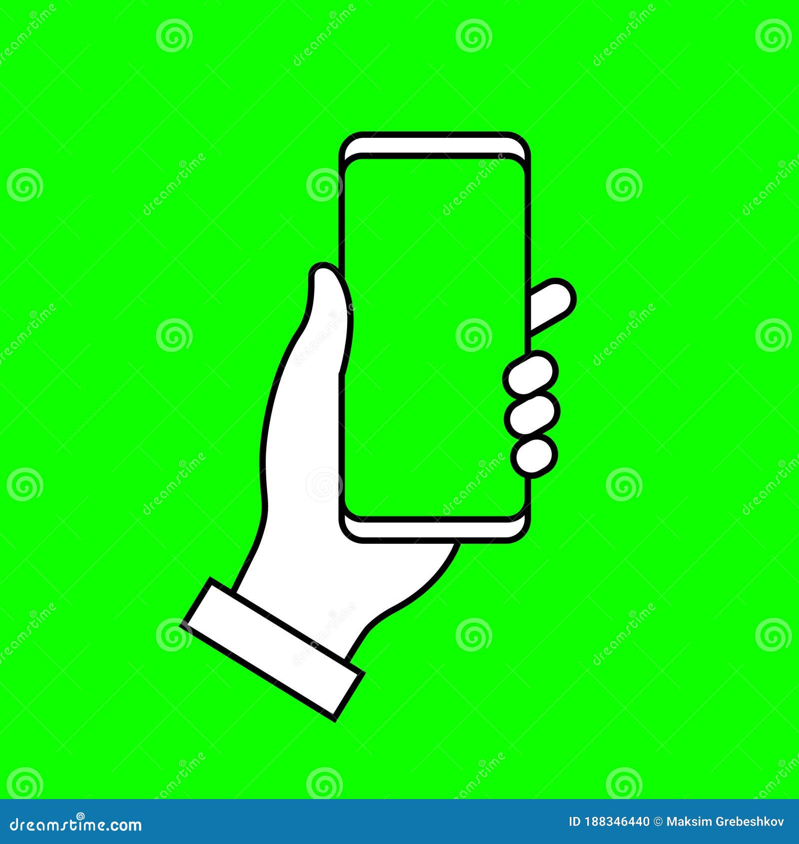 Teléfono con fondo de pantalla verde chroma key. plantilla para su